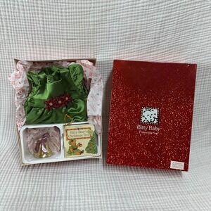 American Girl Bitty Baby 2001 Poinsetta Set Dress Shoes Hat Tights Book Bell NEW